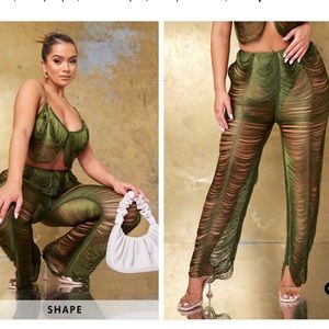 Pretty Little Thing Shape Olive Fringe Set